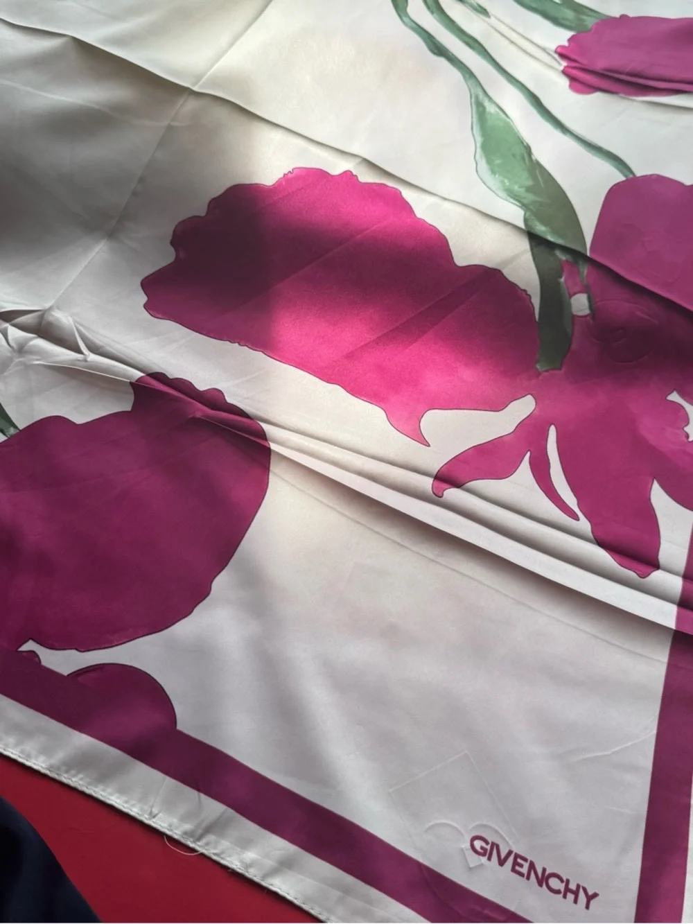 GIVENCHY luxury vibes pink white floral 35x35 inch scarf‼️LAST ONE LEFT